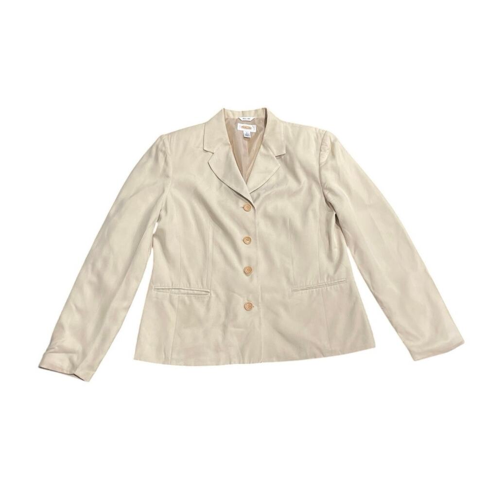 Vintage Talbots Pure Silk Button Down Blazer SZ 10 Career Office Workwear